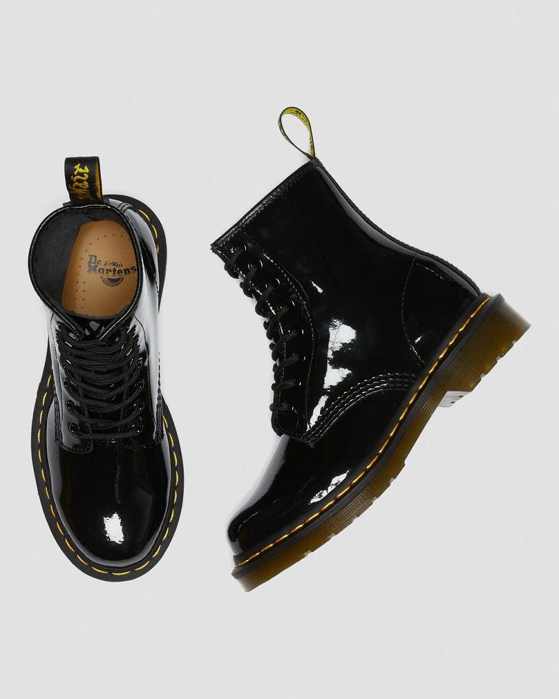 Dr Martens 1460 Lak Leren Veterlaarzen Dames Zwart | NL 581RVD